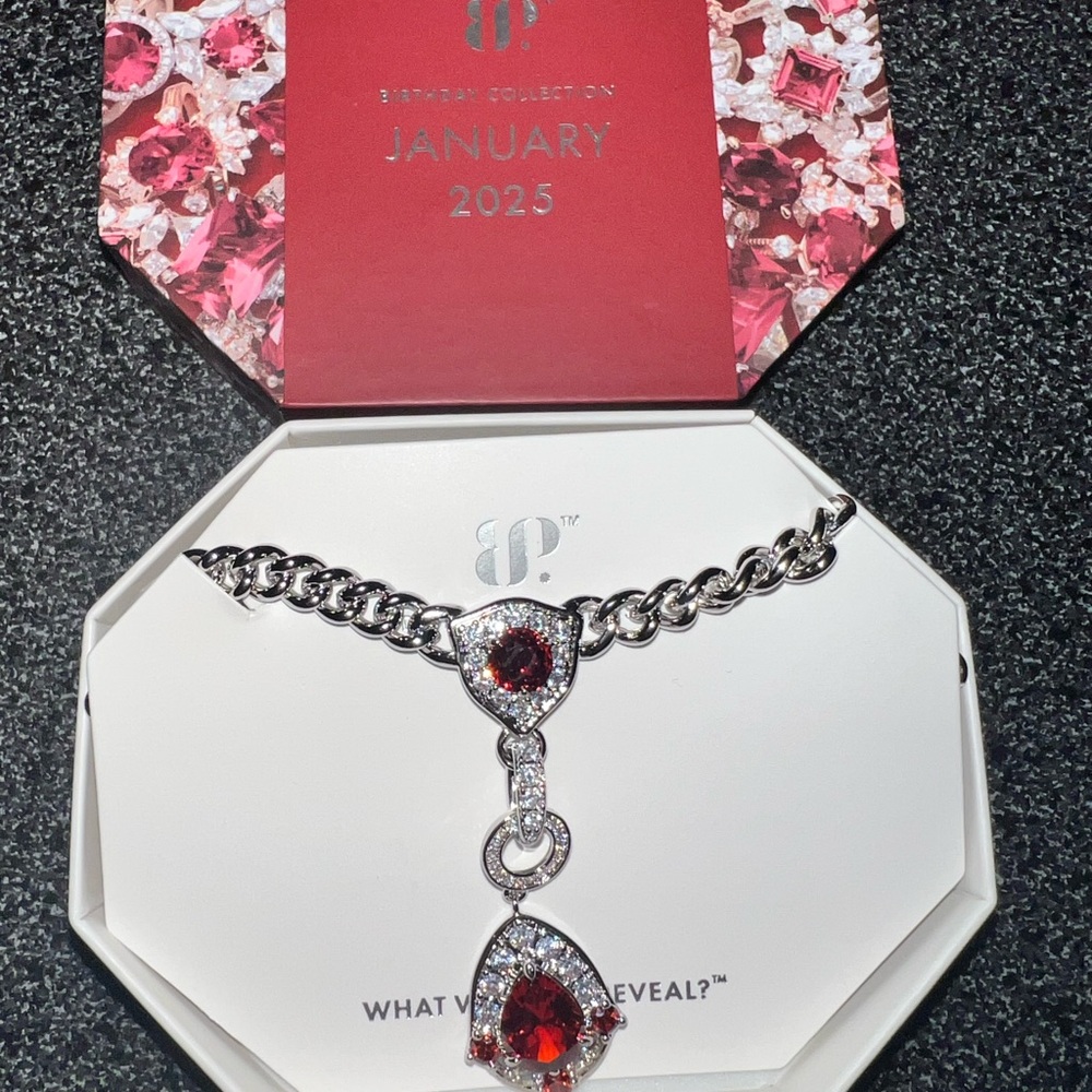 This Is The One Ring Bomb Party Necklace January Bday Rhodium Plating
